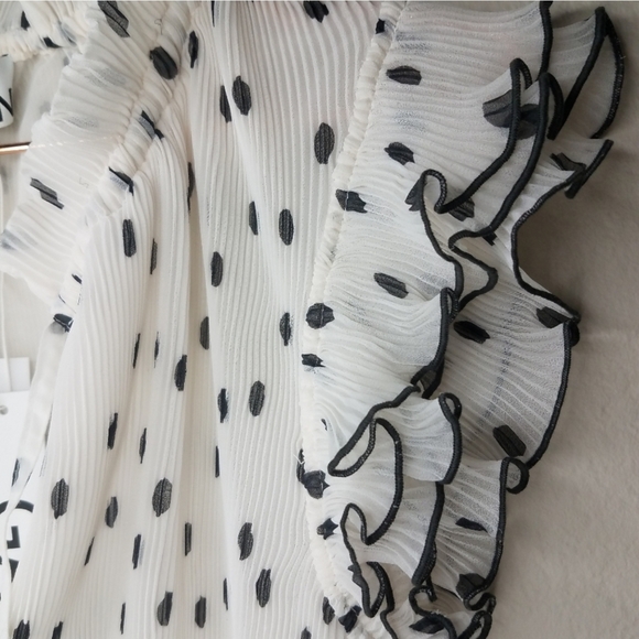 Ganni pleated Georgette top size US 4 - Picture 6 of 12